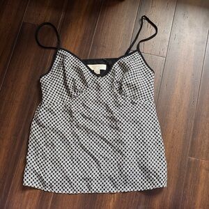 Michael Kors Black and White Checkered Camisole